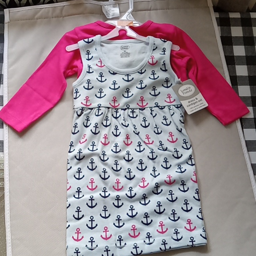 Girls dress & cardigan set sailors